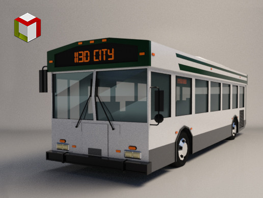 Low Poly City Bus 01