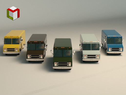 Low Poly Transporter Van 03