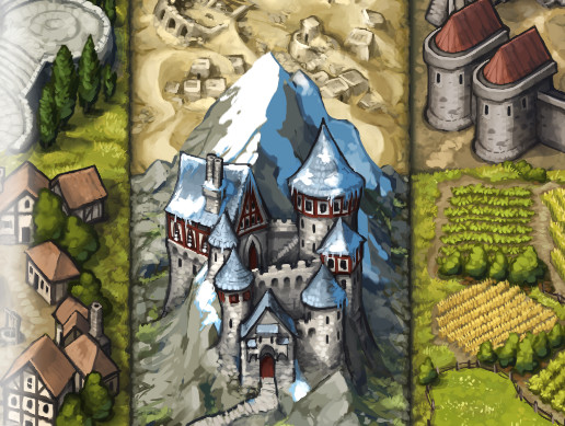 Painted 2D Location Tiles: Medieval-Fantasy