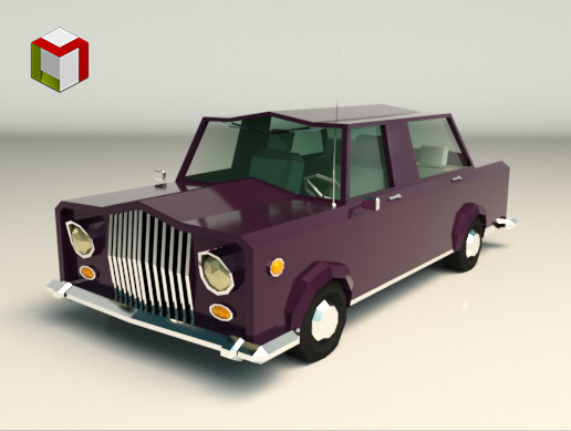 Low Poly Sedan Car 02