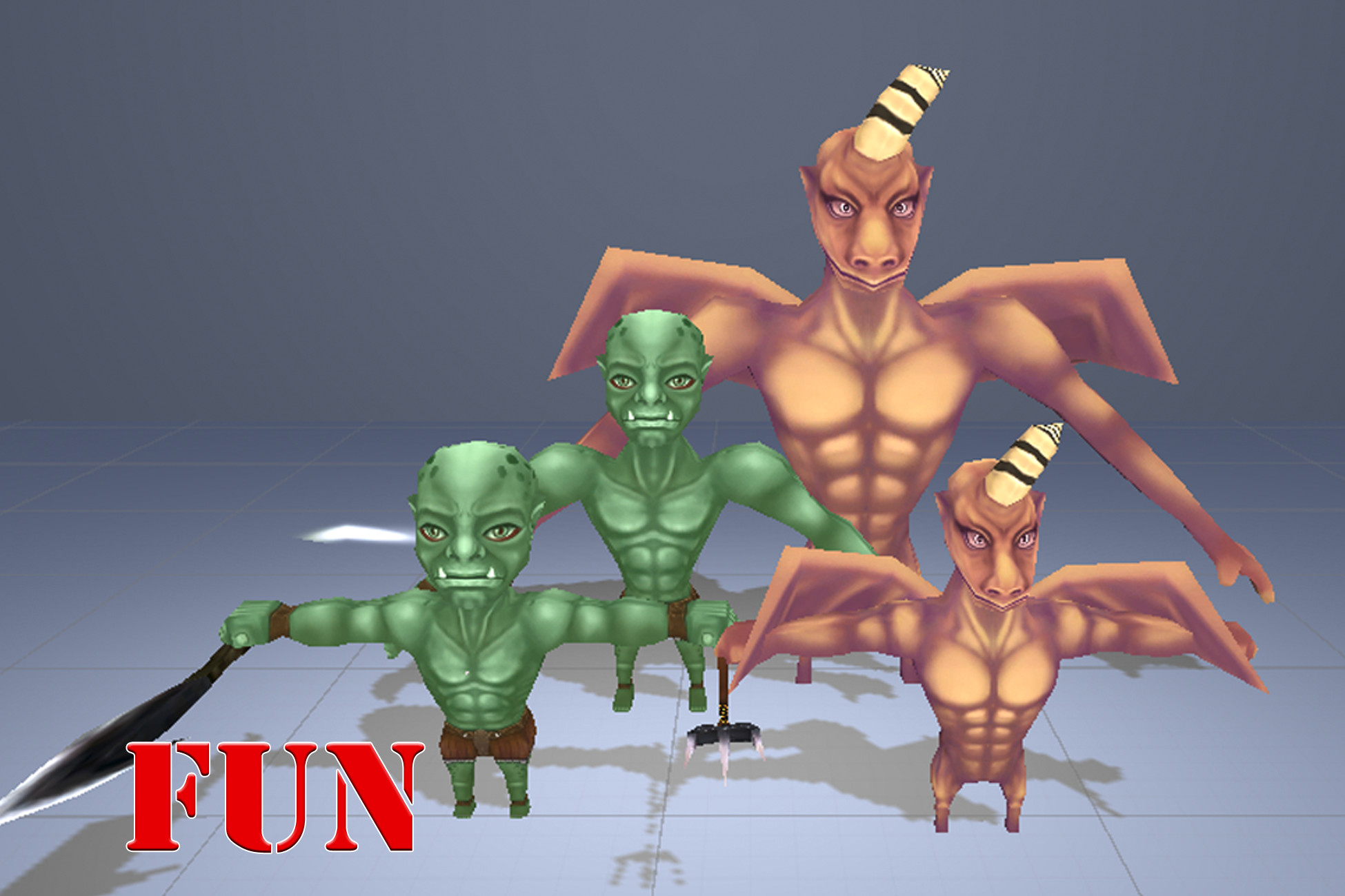 S2 Micro Lowpoly Orc Gargoyle