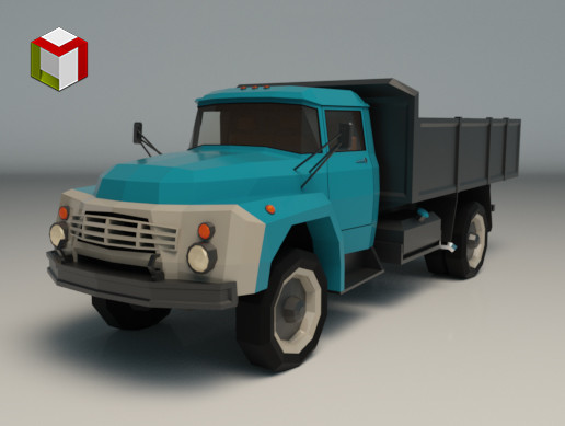 Low Poly Vintage Truck 02
