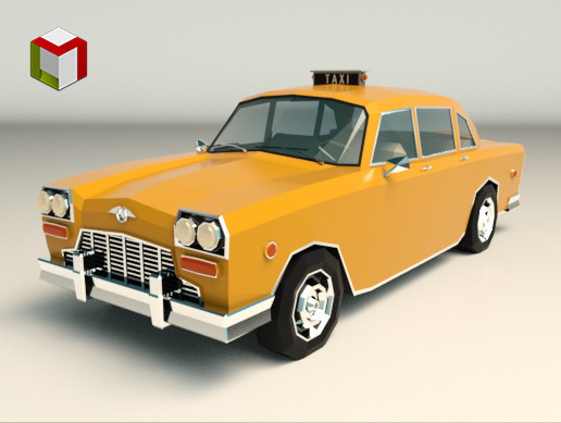 Low Poly Taxi Cab 01
