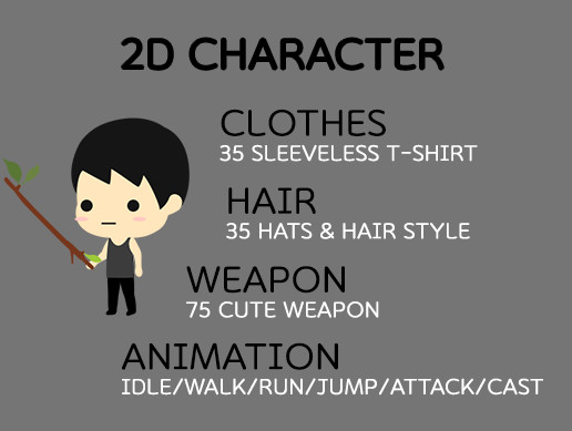 2D Character Spine Animation & item