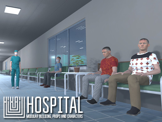 Hospital - modular building, props and characters