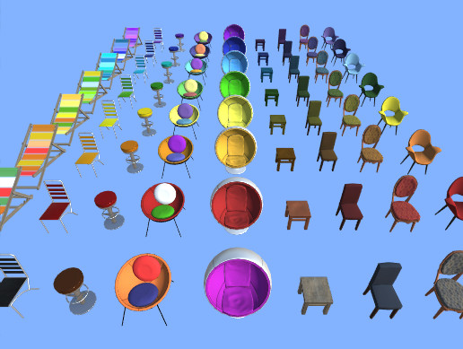 3D Collection of chairs
