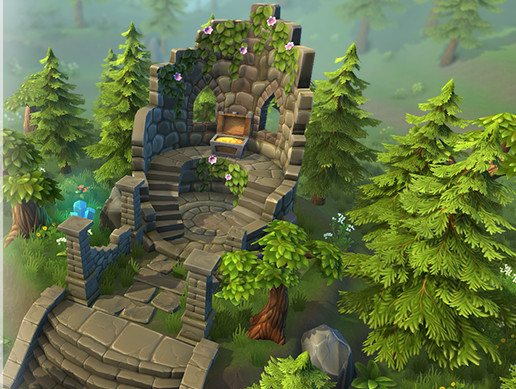 Lowpoly Forest Ruins
