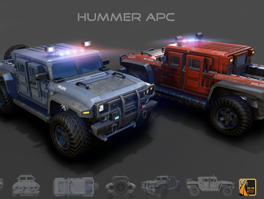 Police Siren + Hummer APC