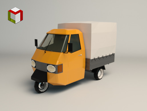 Low Poly Three Wheeled Truck