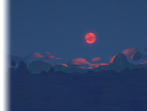 Cartoon Skybox - Red moon