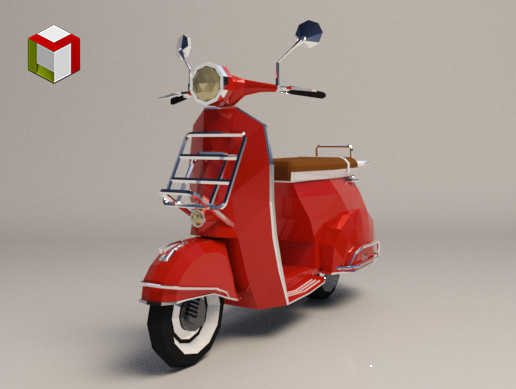 Low Poly Scooter 03