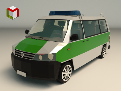 Low Poly Police Van 02
