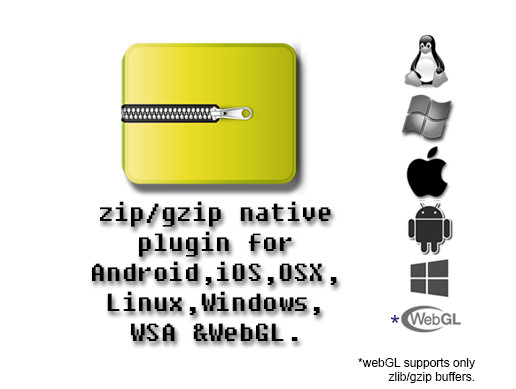 Zip / gzip Multiplatform Native Plugin.