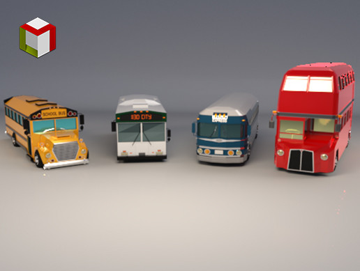 Low Poly Bus Pack