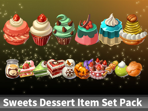 Sweets Dessert Item Set Pack