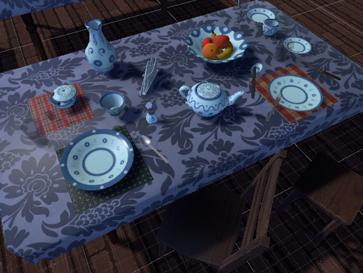 Kitchen Table and Dishes