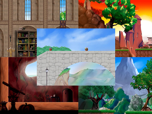 1803 HQ Magical World, BUNDLE backgrounds, Hand Painted