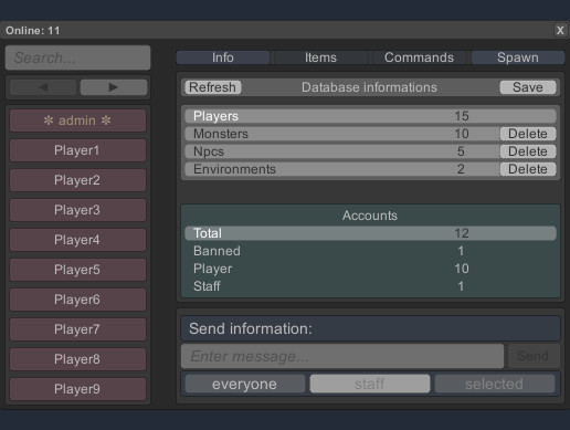 Management Tools for the uMMORPG