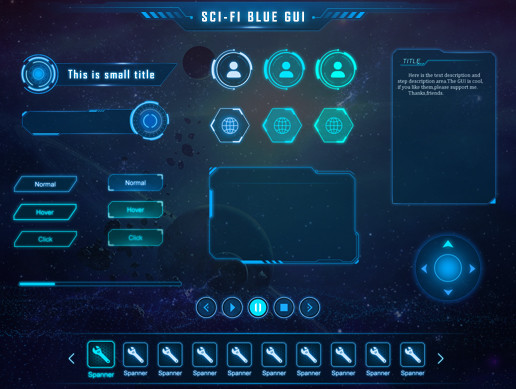 SCI-FI UI pack+psd