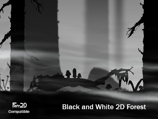 Black and White 2D Forest