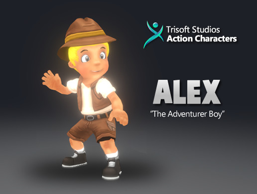 Alex 3D Rigged Cartoon Character AA Quality