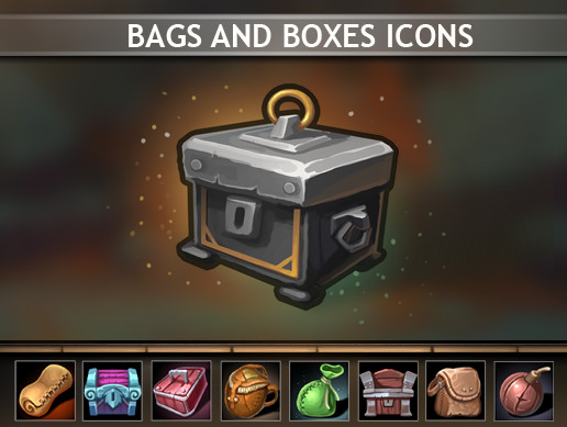 Bags And Boxes Icons