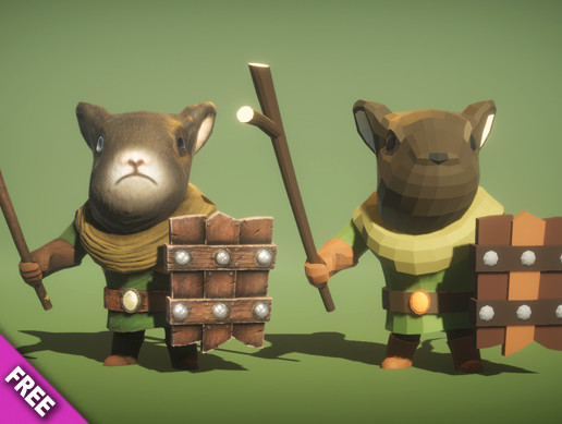 Mouse Knight PBR Polyart