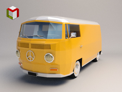 Low Poly Transporter Van 01