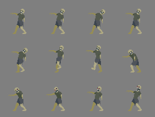 Pixel Art - Zombie Animated