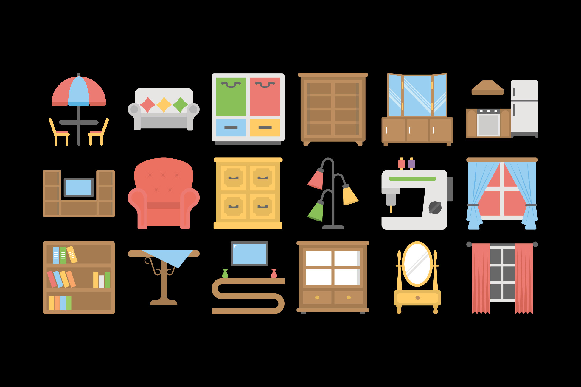 Flat Menu Icons2