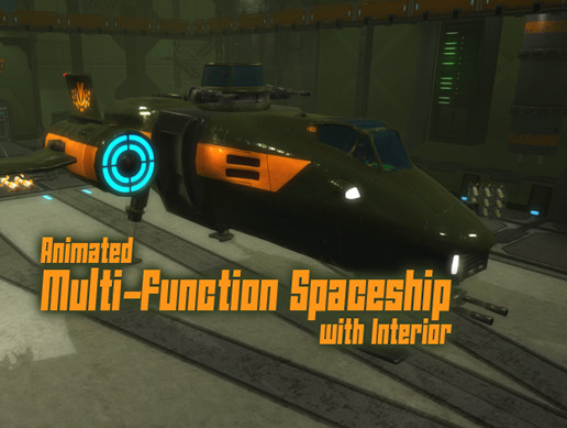 Animated Multi-Function Spaceship with Interior