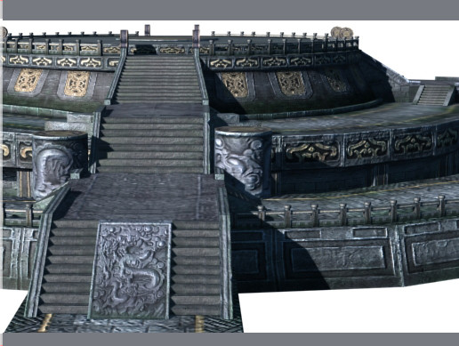 Chinese Architecture_High Altar (Steps/road/Railing/Relief rocks)