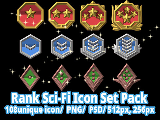 Rank Sci-Fi Icon Set Pack