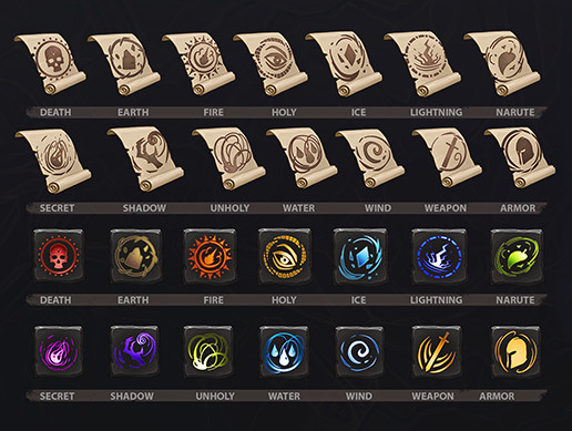 Rune and Scroll Icons