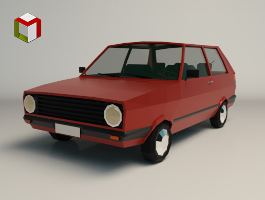 Low Poly City Car 03