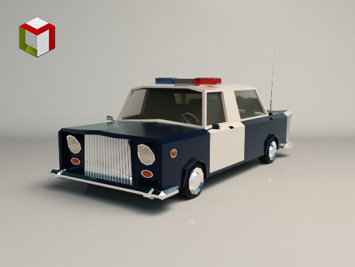 Low Poly Police Car 01