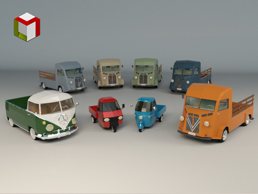 Low Poly Pickup Pack 02