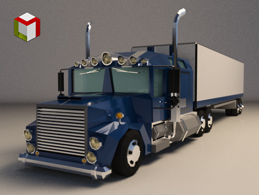 Low Poly Lorry Truck