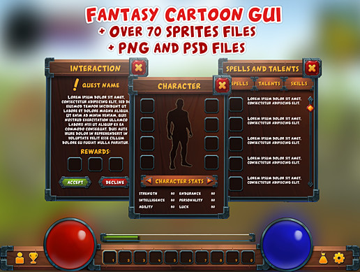 Cartoon Fantasy GUI