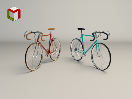 Low Poly Vintage Racing Bike