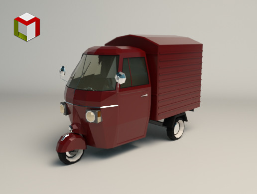 Low Poly Three Wheeled Van