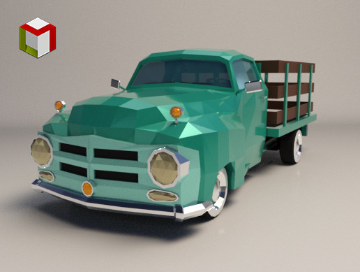 Low Poly Vintage Pickup 01