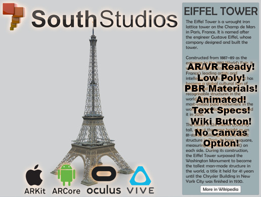 Animated Eiffel Tower AR VR