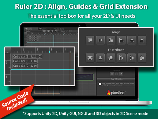 Ruler 2D : Align, Guides & Grid Extension