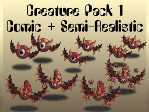 Creature Pack 1 Comic + Semi-Realistic style