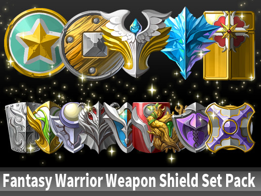 Fantasy Warrior Weapon Shield Set Pack