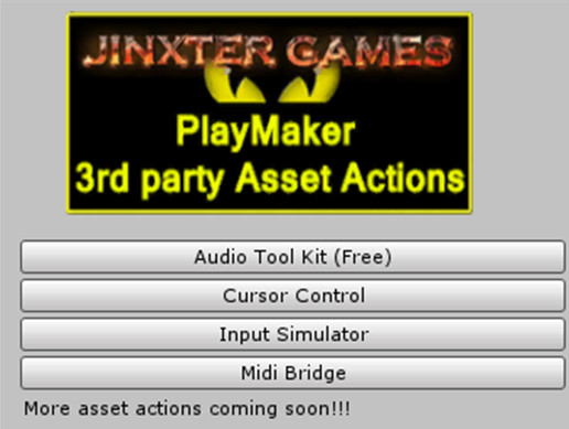 Third party asset actions for PlayMaker