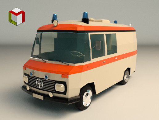 Low Poly Ambulance 01