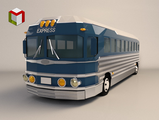 Low Poly Intercity Bus