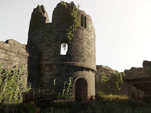 Castle Ruins - PBR Destroyed Castle Parts